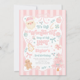 Wonderful Time Of The Year Christmas Bow Birthday Einladung