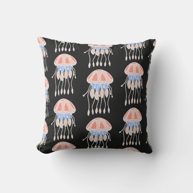 Wonderful vintage seamless pattern of jellyfish. B Kissen (Vorderseite)