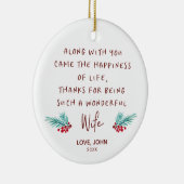 Wonderful Wife Personalized Love Poem from Husband Keramik Ornament (Rechts)
