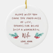 Wonderful Wife Personalized Love Poem from Husband Keramik Ornament (Hinten)