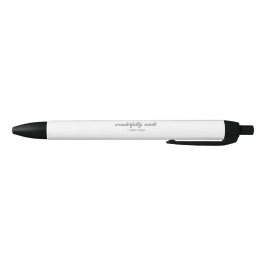 Wonderfully Made Christian Pen Psalm 139:14 White Kugelschreiber (Unterseite)