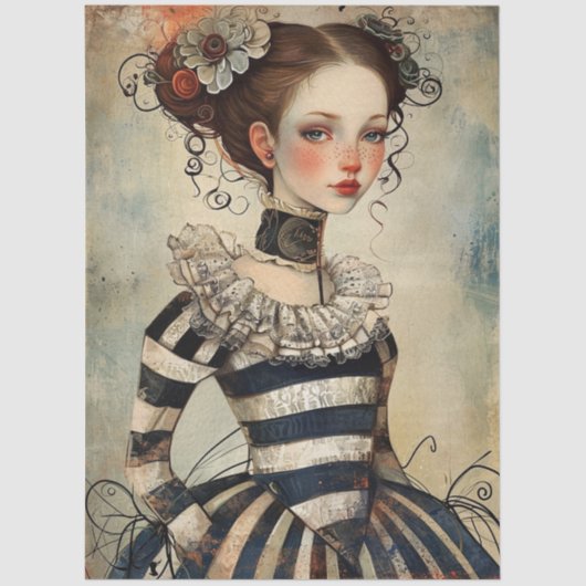 Wonderfully Weird Vintage Girl Seidenpapier (Vorderseite)