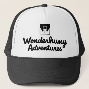 Wonderhussy Adventures Black Logo Trucker Hat Truckerkappe