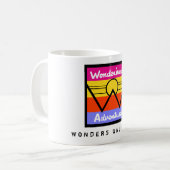 Wonderhussy Adventures Sunset Mountain Logo Kaffeetasse (Vorderseite Links)