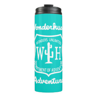 Wonderhussy Adventures Wüste Abzeichen Aquamarin Thermosbecher