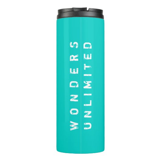 Wonderhussy Adventures Wüste Abzeichen Aquamarin Thermosbecher (Rückseite)