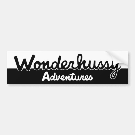 Wonderhussys Adventures Black and White Autoaufkleber (Vorne)