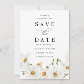 Wondering White Spring Floral Wedding Save The Date (Vorderseite)