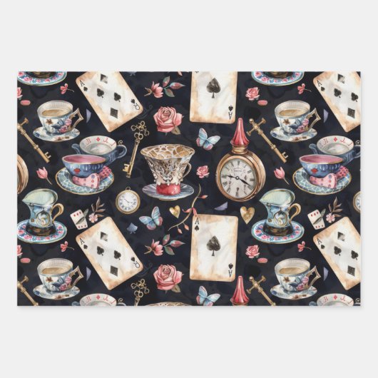 Wonderland Alice Geschenkpapier Set (Vorderseite 3)