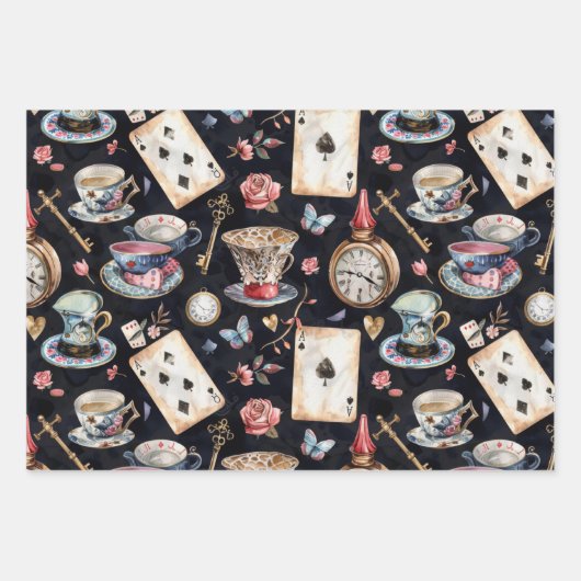 Wonderland Alice Geschenkpapier Set (Vorderseite)