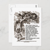 Wonderland Alice Go unter den Mad People zitieren Postkarte (Vorne/Hinten)