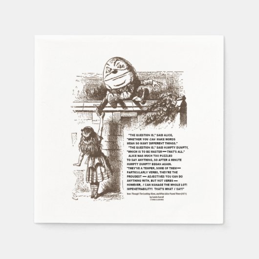 Wonderland Alice Humpty Dumpty Conversation Zitat Serviette (Vorderseite)