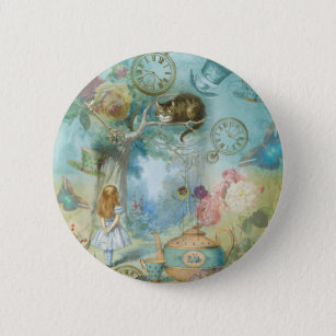 Wonderland - Alice im Wunderland Collage Button