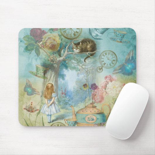 Wonderland - Alice im Wunderland Collage Mousepad (Mit Mouse)