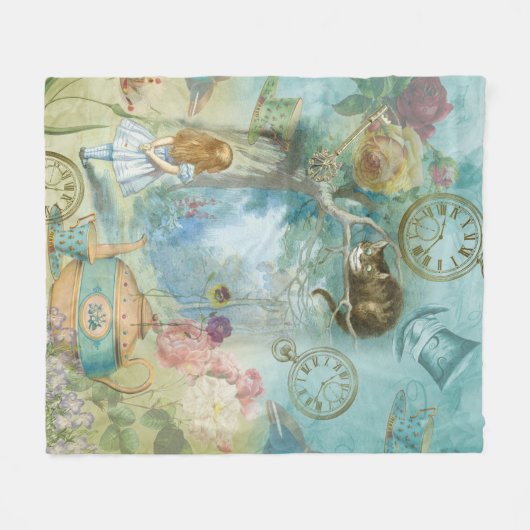 Wonderland - Alice im Wunderland Fleecedecke (Vorderseite (Horizontal))