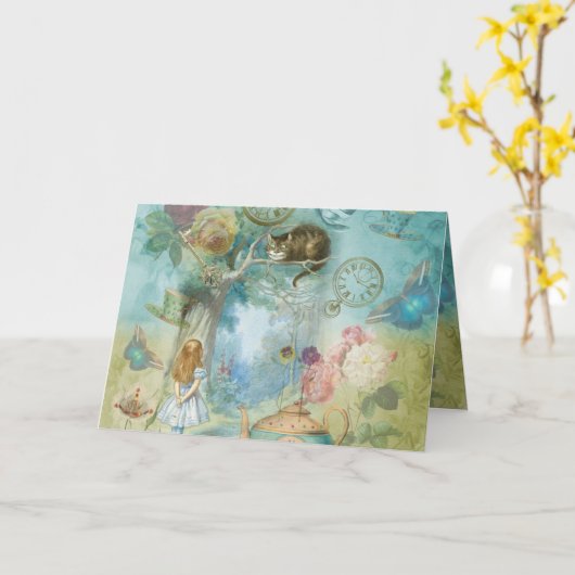 Wonderland - Alice im Wunderland Karte (Gelbe Blume)