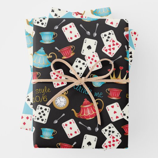 Wonderland Alice Pattern Wrapping Paper Geschenkpapier Set (Beispiel)