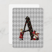 Wonderland Alice & Queen of Hearts Letter A