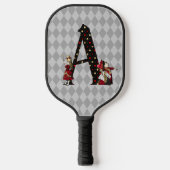 Wonderland Alice & Queen of Hearts Letter A Pickleball Schläger (Vorderseite)