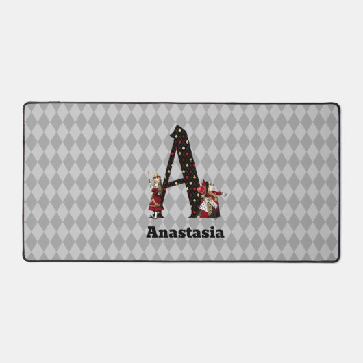 Wonderland Alice & Queen of Hearts Letter A Schreibtischunterlage (Vorderseite)