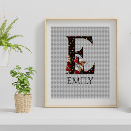Wonderland Alice & Queen of Hearts Letter E Poster