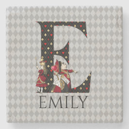 Wonderland Alice & Queen of Hearts Letter E Steinuntersetzer