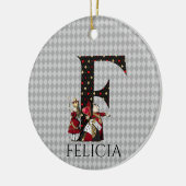 Wonderland Alice & Queen of Hearts Letter F Keramik Ornament (Links)
