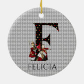Wonderland Alice & Queen of Hearts Letter F Keramik Ornament (Hinten)