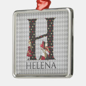 Wonderland Alice & Queen of Hearts Letter H Ornament Aus Metall (Links)