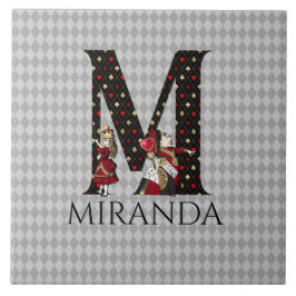 Wonderland Alice & Queen of Hearts Letter M Fliese