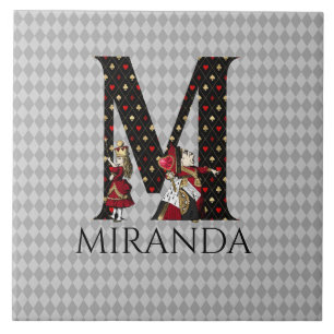 Wonderland Alice & Queen of Hearts Letter M Fliese