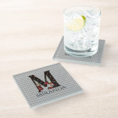 Wonderland Alice & Queen of Hearts Letter M Glasuntersetzer (Schrägansicht)