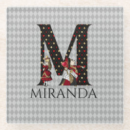 Wonderland Alice & Queen of Hearts Letter M Glasuntersetzer