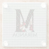 Wonderland Alice & Queen of Hearts Letter M Glasuntersetzer (Rückseite)