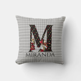 Wonderland Alice & Queen of Hearts Letter M Kissen