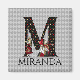 Wonderland Alice & Queen of Hearts Letter M Magnet