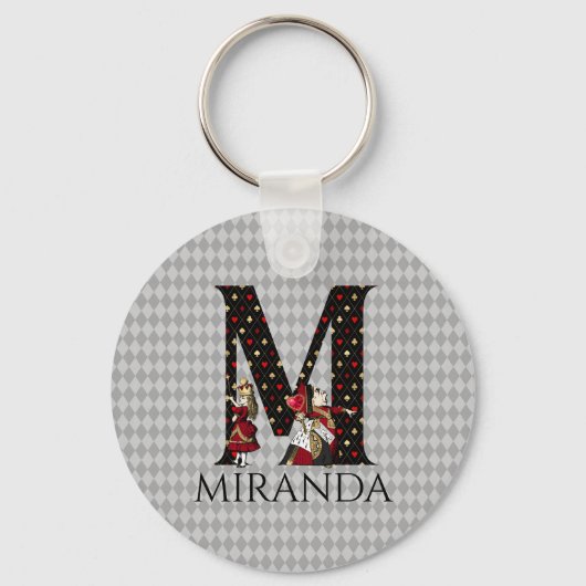 Wonderland Alice & Queen of Hearts Letter M Schlüsselanhänger (Vorderseite)