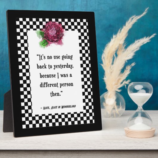 Wonderland Alice Quote Tabletop Fotoplatte (Seite)