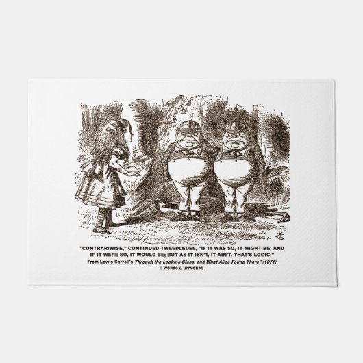 Wonderland Alice Tweedledum Tweedledee Logic Qte Fußmatte (Vorderseite)