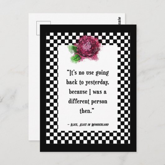 Wonderland Alice Zitat Postkarte (Vorne/Hinten)