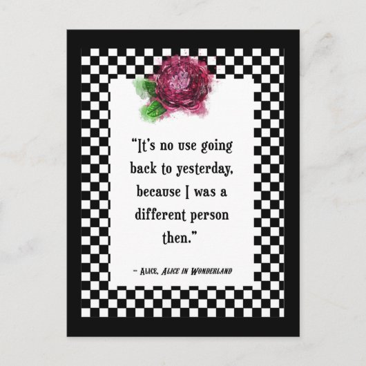 Wonderland Alice Zitat Postkarte (Vorderseite)