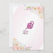 Wonderland Birthday 4. Tee Party Vier Girls Einladung (Rückseite)