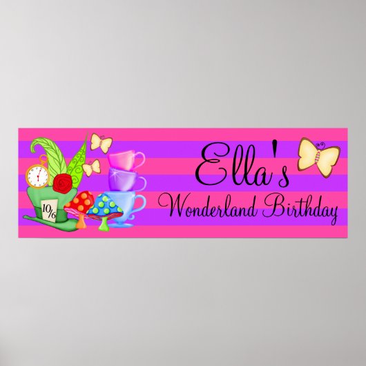 Wonderland Birthday Banner Poster (Vorne)