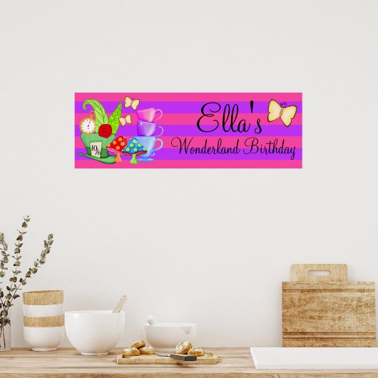 Wonderland Birthday Banner Poster (Küche)