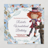 Wonderland Birthday Einladungskarte (Vorne/Hinten)