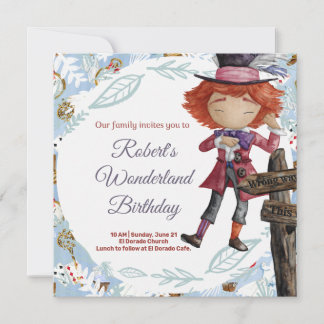 Wonderland Birthday Einladungskarte
