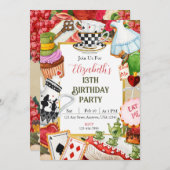 Wonderland Birthday Invite Einladung (Vorne/Hinten)