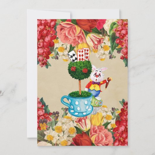 Wonderland Birthday Invite Einladung (Rückseite)