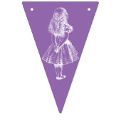 Wonderland Birthday Lila Pink Aquamarin Bunting Wimpelkette (Erste Fahne)