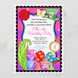 Wonderland Birthday Party Einladung